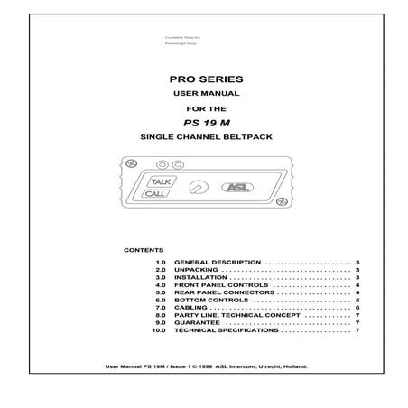 ASL Intercom PS 19 M