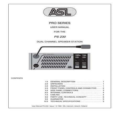 ASL Intercom PS 230