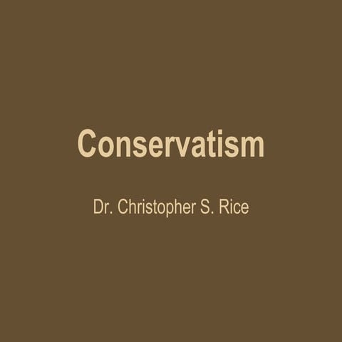 PS 240 Conservatism Fall 2014