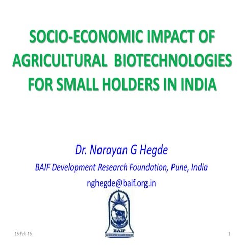 role of biotechnology in agriculture | PPTX