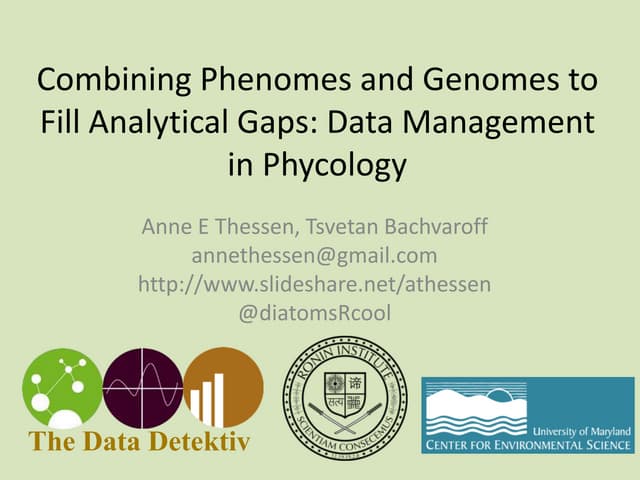 Combining Phenomes and Genomes to Fill Analytical Gaps: Data Management in Ph...
