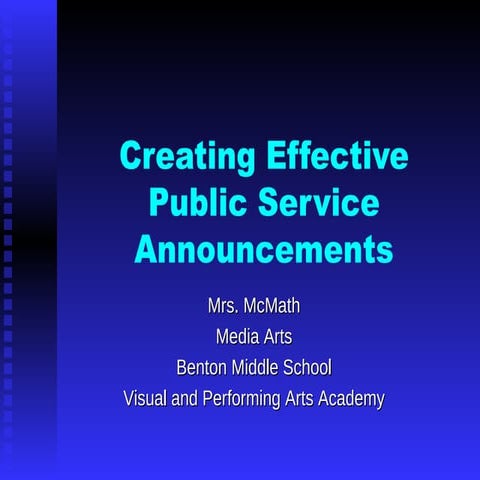 Introduction to making psa’s | PPTX