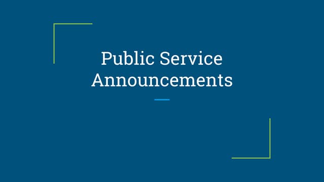 Public Service Announcements
