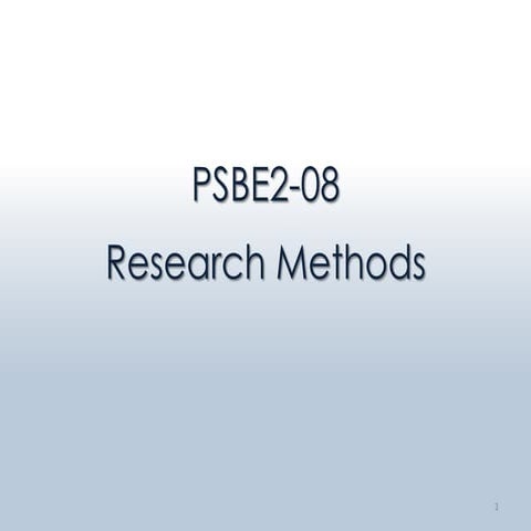 Psbe2 08 research methods 2011-2012 - week 1