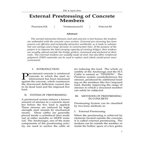 External Prestressing of Concrete Members