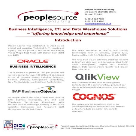 Business Intelligence Recruitment Solutions