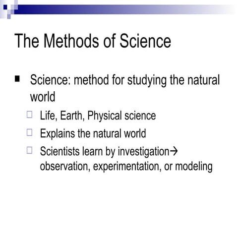 The Methods Of Science