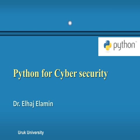 PSC_Lecture 04.pdf this presentation for python for syber security | PDF