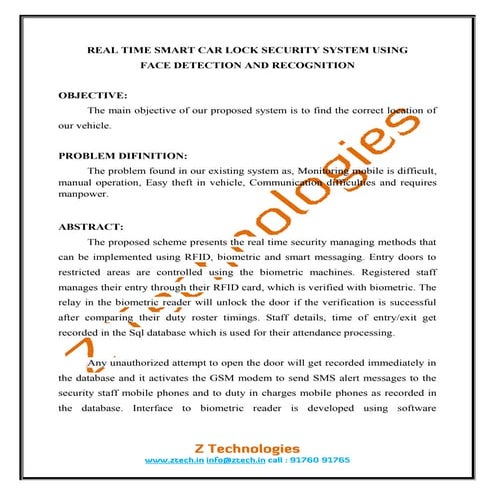 Biometrics Technology Seminar Report. | DOC