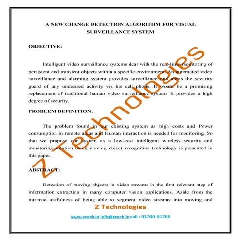 Psdot 7 change detection algorithm for visual