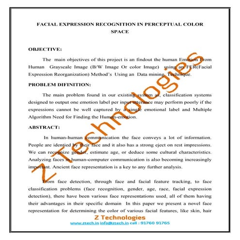 Psdot 9 facial expression recognition in perceptual
