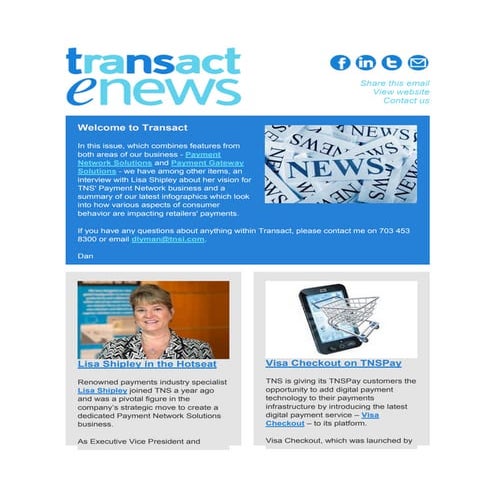 TNS Transact Newsletter - US Edition - October 2014