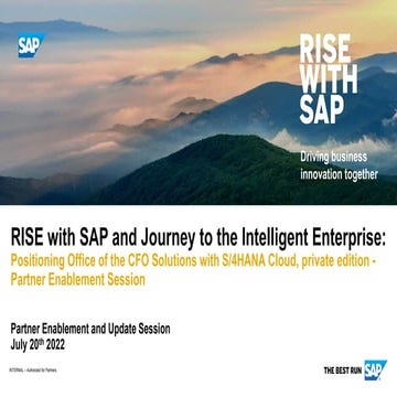 RISE with SAP and Journey to the Intelligent Enterprise