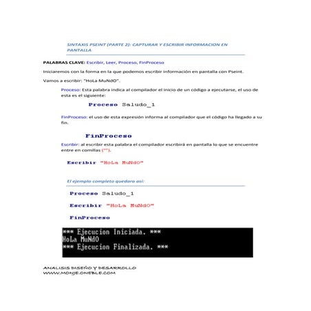 Pseint Leer Y Escribir