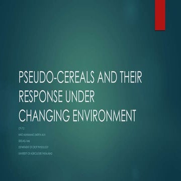 Pseudo cereals and their response under changing environment