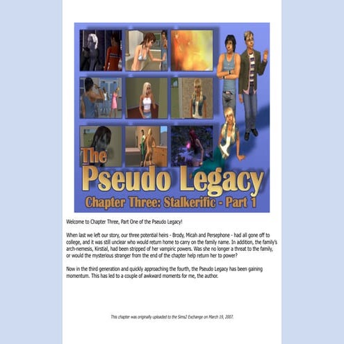 The Pseudo Legacy - Chapter 3, Part 1