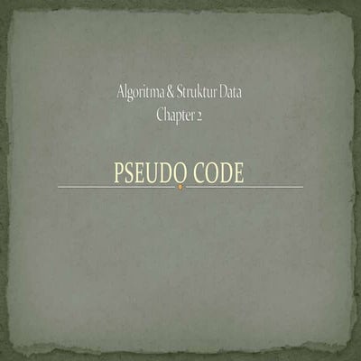 Pseudo code