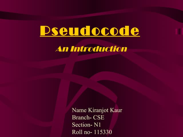 Pseudocode basics
