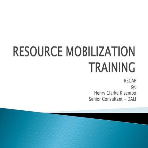 Psfu resource mobilization training