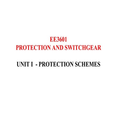 PROTECTION AND SWITCH GEAR UNIT 1 OF EEE