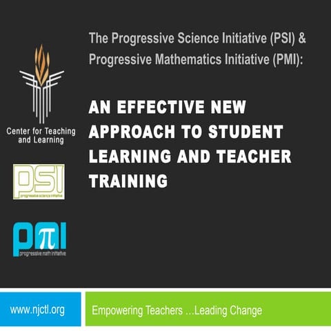 Psi pmi  effective new approaches to high school science and k 12 mathematics