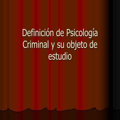 PsicologíA Criminalysuobjeto