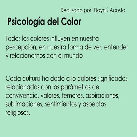 Psicología y características del color