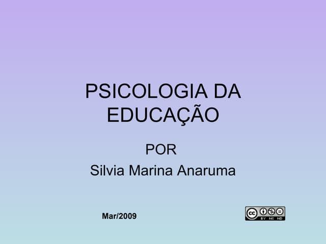 Psicologia Da EducaçãO  Aula Introd...