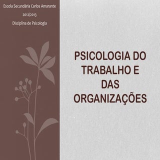 Psicologia do trabalho e das organi...