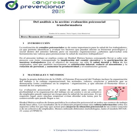 Del análisis a la acción: una evaluación psicosocial transformadora en Henkel...