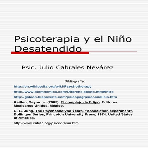 Psicoterapia 1 niño desatendido