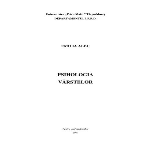 Psihologia varstelor albu