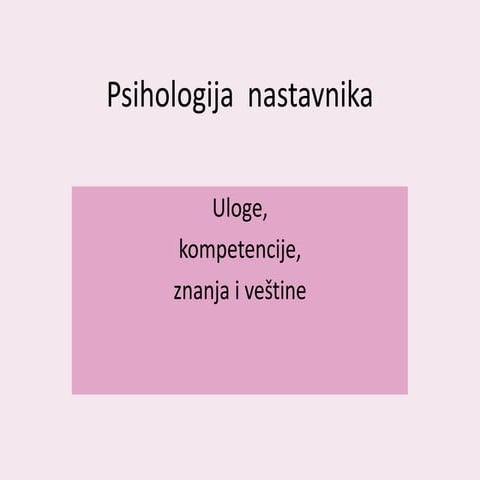 Psihologija nastavnika