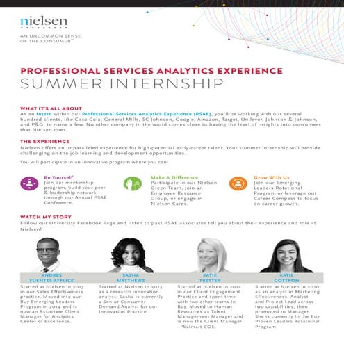 Professional Services Analytics Experience Summer Internship