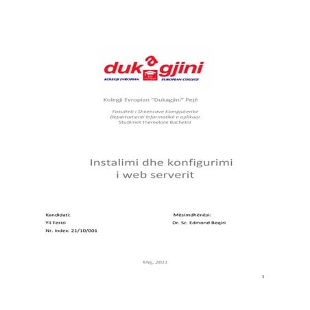 Instalimi i web serverit ne windows - XAMPP