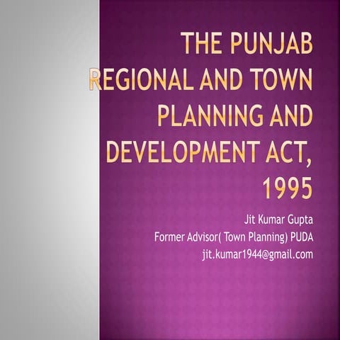 The Punjab Regional and Town Planning and Development Act,1995