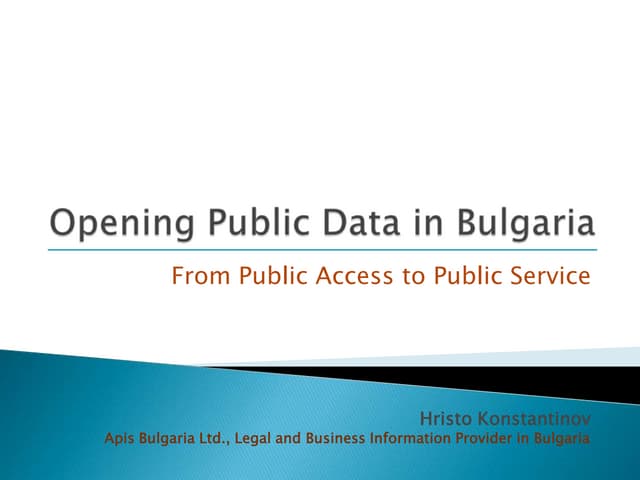 PSI Re-use in Bulgaria