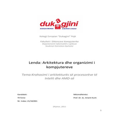 Krahasimi i procesoreve INTEL dhe AMD