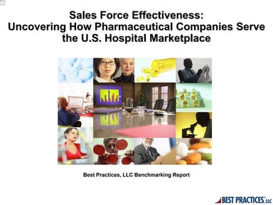 Sales Force Effectiveness- Uncovering How Pharmaceutical Companies Serve the ...