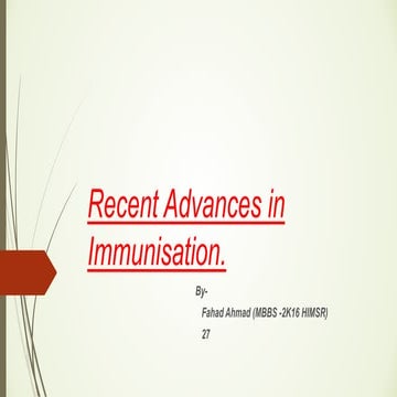Recent Advances in Immunisation