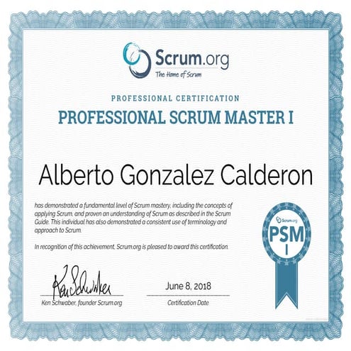 Proffesional Scrum Master I