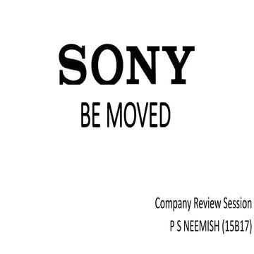 Company Review on Sony 