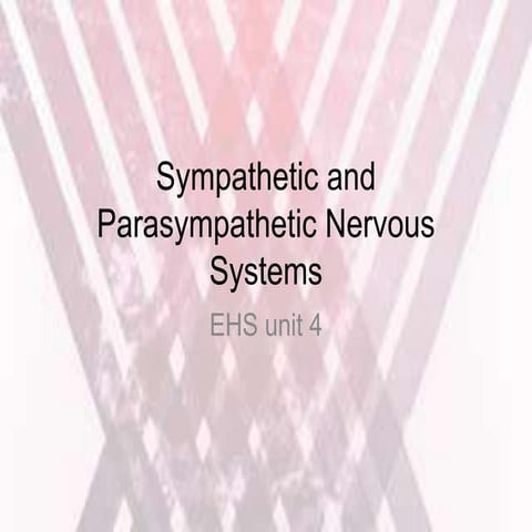 Parasympathetic and Sympathetic Nervous System EHS Unit 4