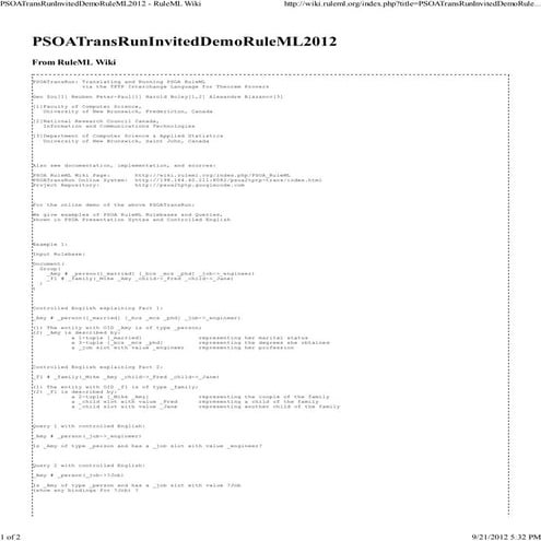  PSOATransRun: Translating and Running PSOA RuleML via the TPTP Interchange L...