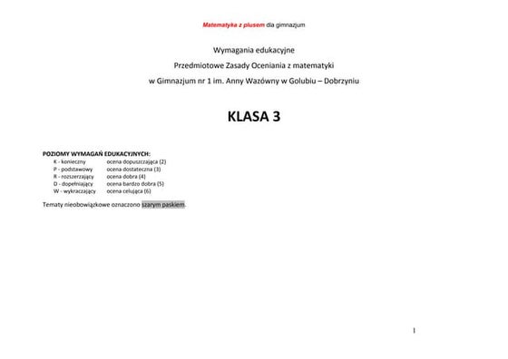 Sprawdzian 3 Gimnazjum I Wojna światowa