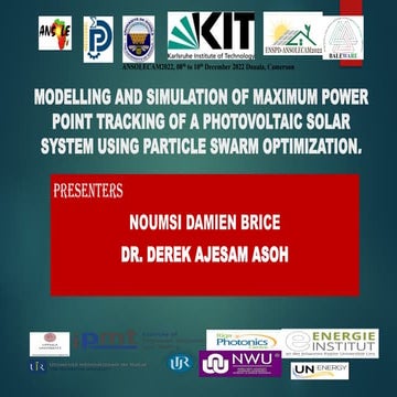 Particle swarm optimization for maximum power point tracking PSO PPT.pptx