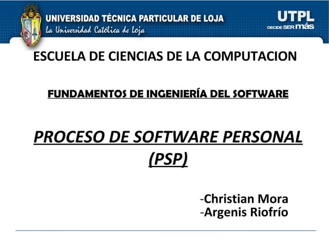 Proceso de Software Personal - PSP