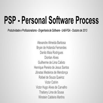 PSP - Personal Software Process | PDF