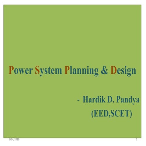 POWER SYSTEM PLANNING AND DESIGN