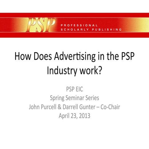 How Does Advertising in the Professional Scholarly Publishing Industry Work?